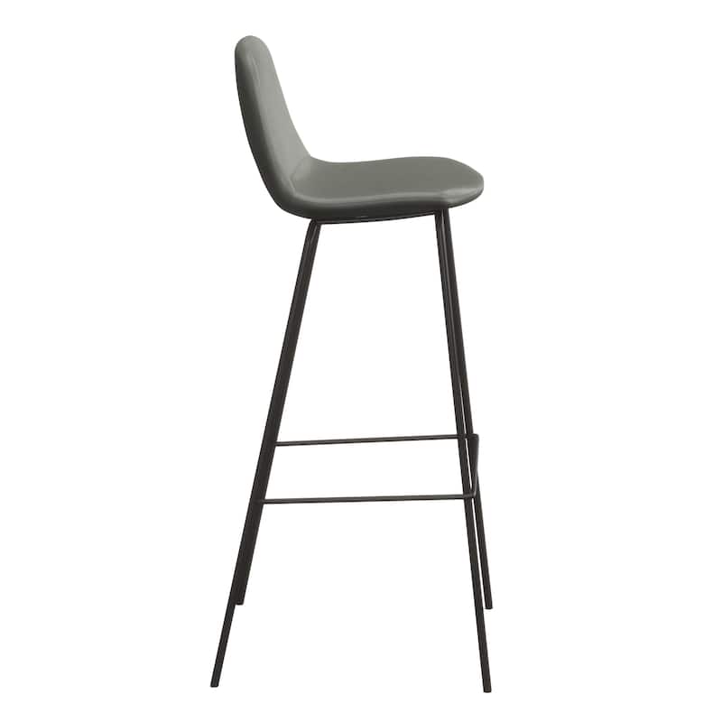 Maxine Vegan Leather Bar Height Stools Black Legs (Set of 2)