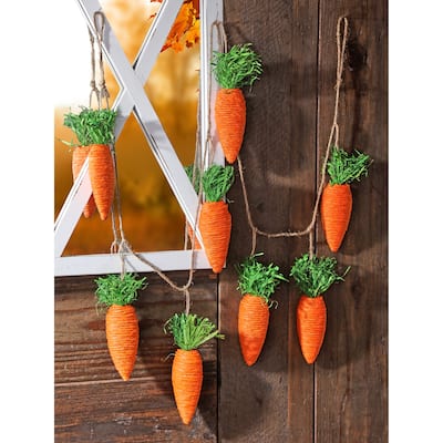 Wrapped Paper Carrot Garland 6'