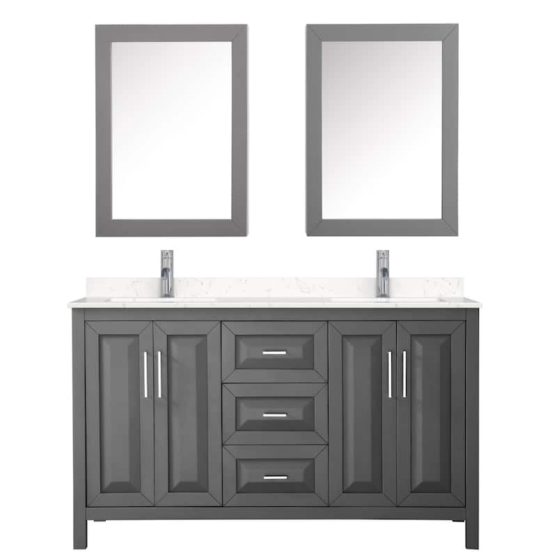 Wyndham Collection Daria 60" Free Standing Double Basin Vanity Set