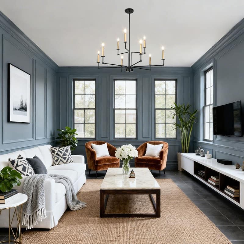 Modern Tradition 9-Light Chandeliers Black Gold Chandeliers Light Fixtures for Dining Room - 36.2 " × 17.3 "