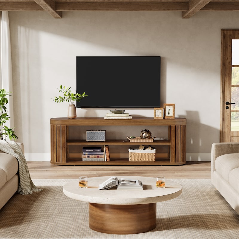 TV Stand with Storage Shelf, Media Console, Living Room Bedroom Entertainment Center Accent Television Stand