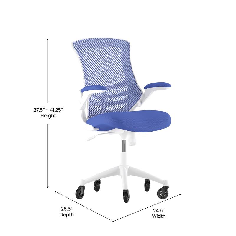 Ergonomic Swivel Task Chair with Roller Wheels & Flip Up Arms