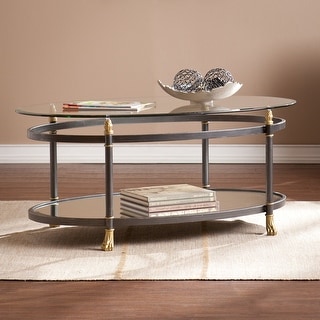 SEI Furniture Alecia Oval Metal Claw Foot Coffee Table