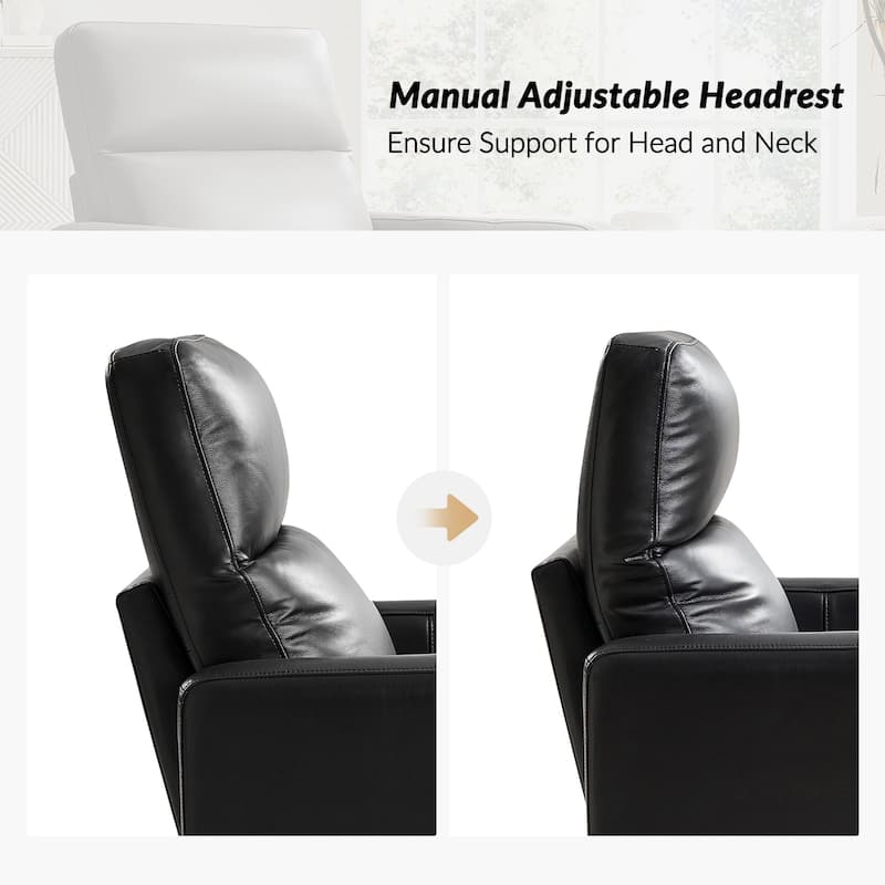 Josefa Modern Genuine Leather Swivel Rocker Recliner Set of 2 by Hulala Home