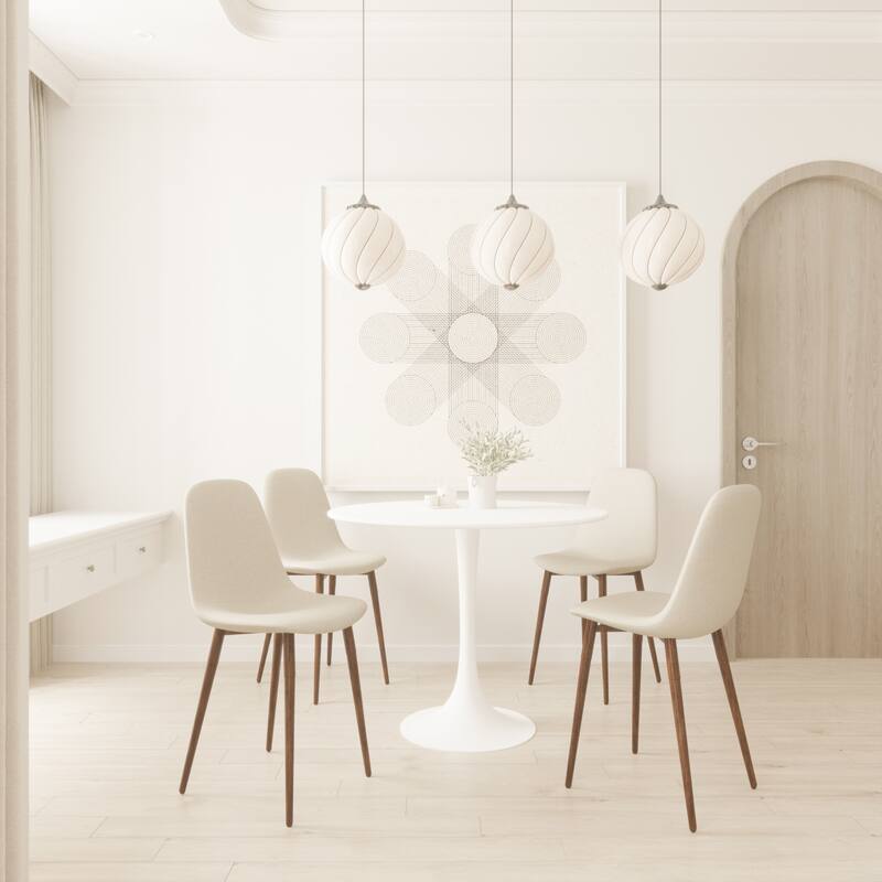 Modern 31.5" White Round Tulip Table for Kitchen, Living Room, or Office, Seats 2-4, Mid-Century Style