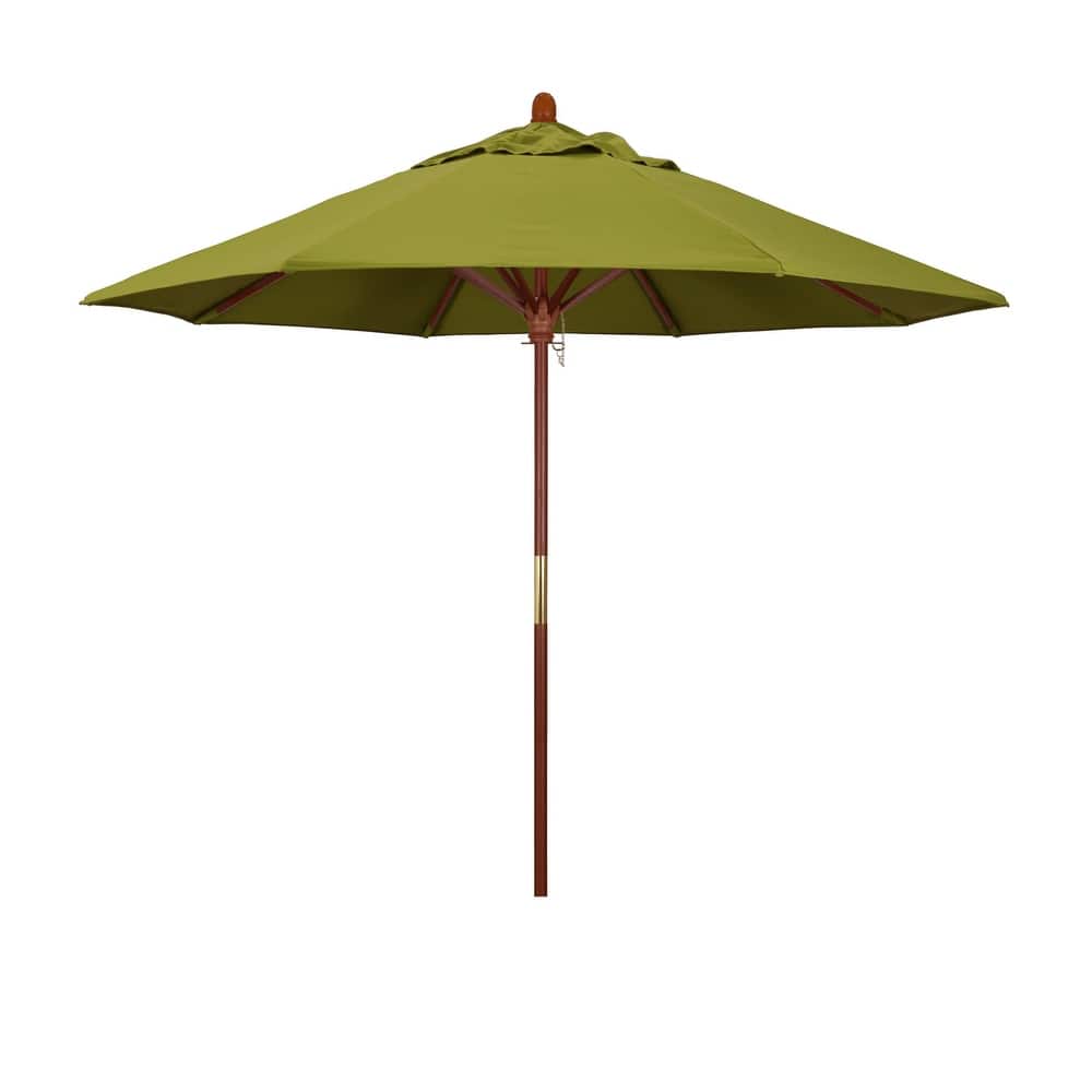 California Umbrella 9' Round Marenti Wood Frame Patio Umbrella with Pacifica Fabric, Base Not Included