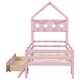 preview thumbnail 23 of 28, Twin Size House Platform Bed with 1 Storage Drawer and Guardrail, Solid Wood Kids Bed Frame with House-Shaped Headboard & Ladder