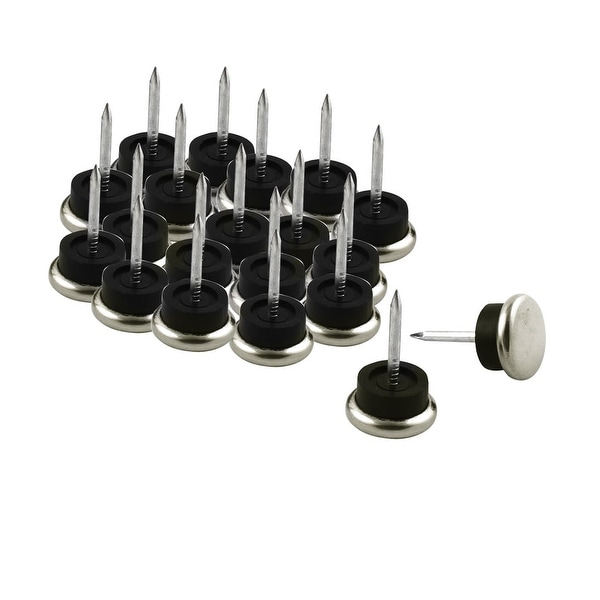 Furniture Chair Metal Glide Feet Leg Floor Protector Nails 2.3cm Dia 20pcs - Silver Tone,Black