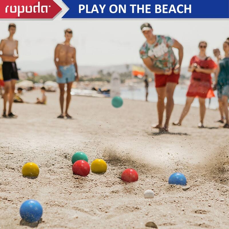 ROPODA 90mm Bocce Ball Set with 8 Balls, Pallino, Case and Measuring Rope