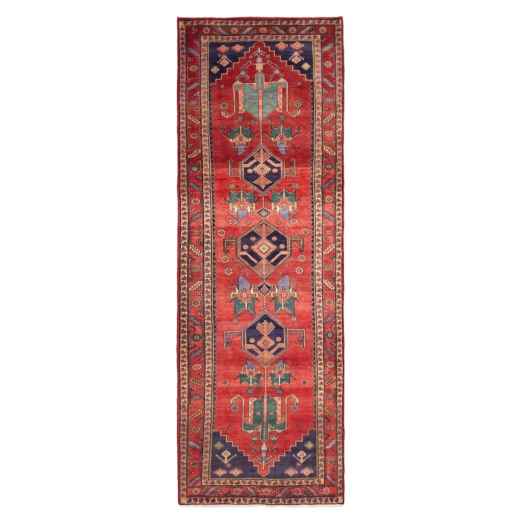ECARPETGALLERY Hand-knotted Konya Anatolian Red Wool Rug - 3'7 x 10'9