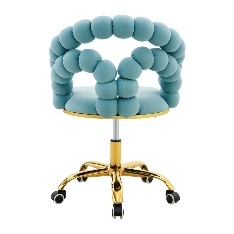 Velvet Bubble Chain Accent Chair with Gold Casters - Modern Sculptural Seating for Living Room & Office