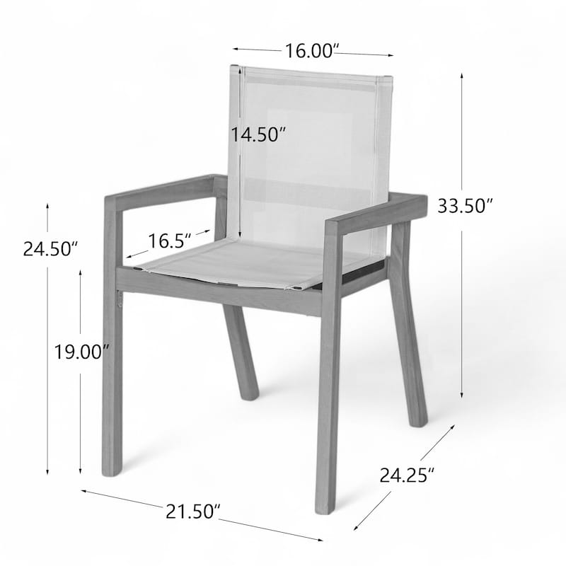 3 Piece Outdoor Belfast Dining Chair for Garden, Backyard, Lawn
