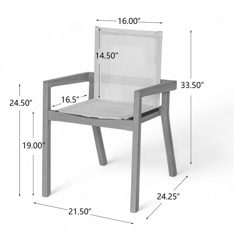 BELFAST DINING CHAIR,Set of 2,Teak Frame+ Beige Textile