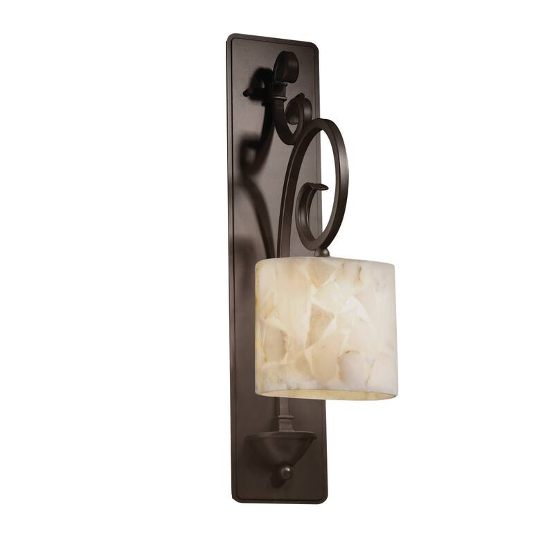 Justice Design Alabaster Rocks!? Archway ADA 1-light Wall Sconce, Alabaster Rocks Oval Shade