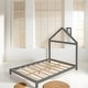 preview thumbnail 2 of 34, Full Size Kids Bed Wood Platform Bed with House-shaped Headboard , Gray