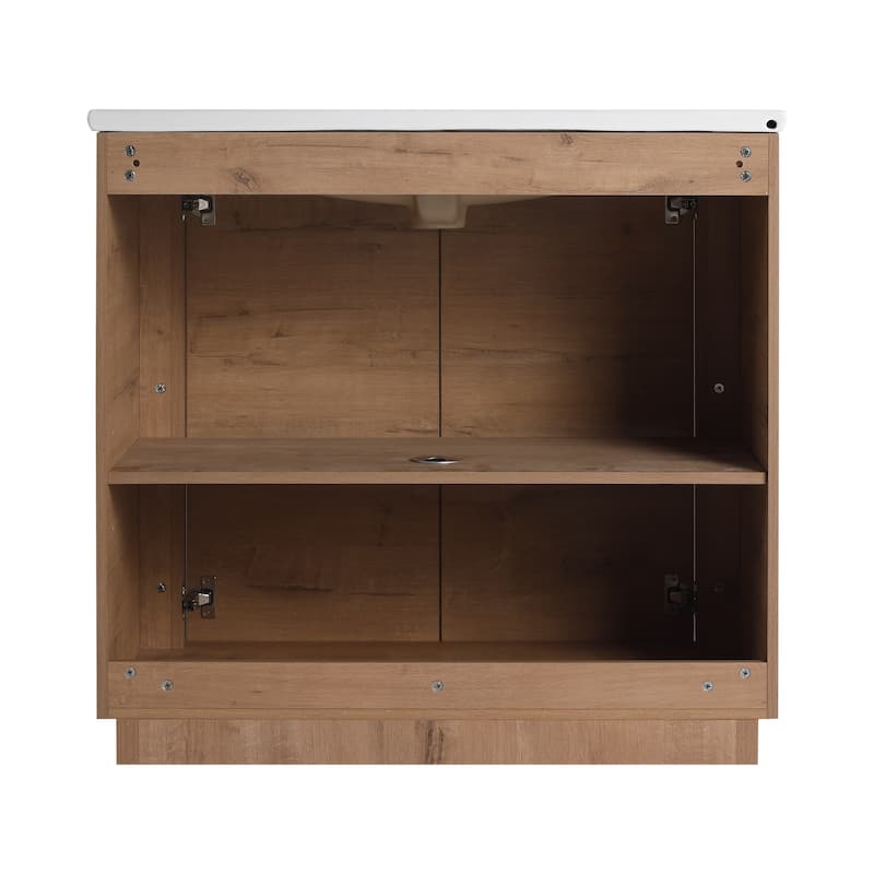 Bathroom Vanity With Sink In 36/40 Inch, Freestanding Bathroom Vanity With Soft Close Door and Adjustable Shelf