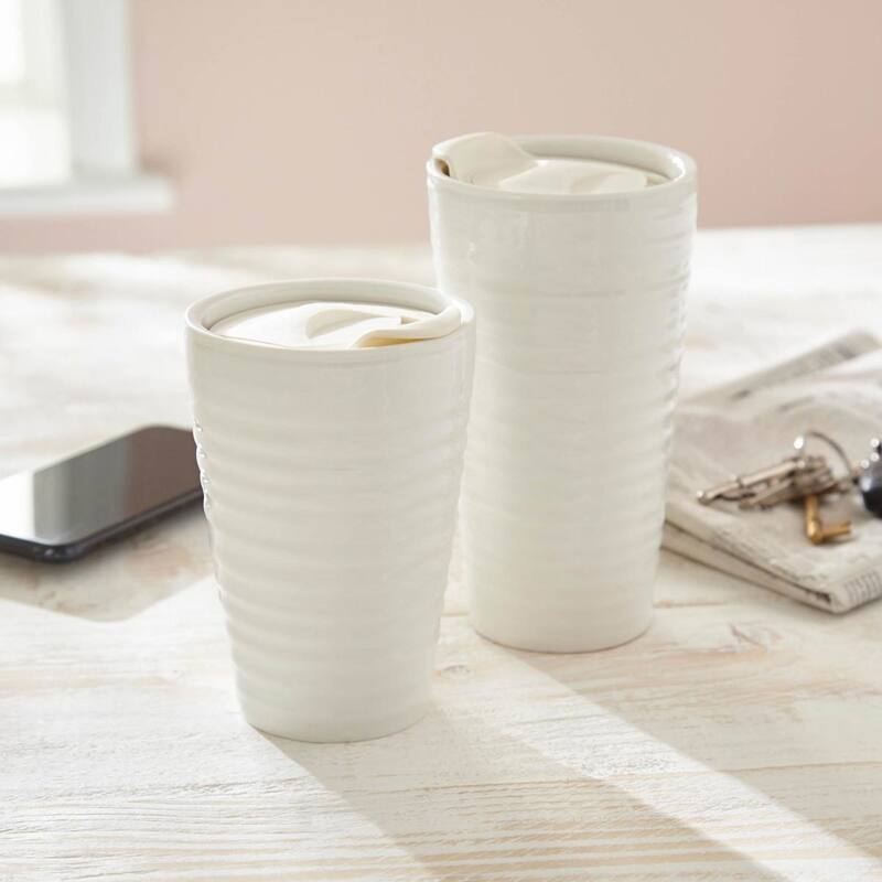 Sophie Conran Portmeirion 12 Ounce White Travel Mug - 12 oz