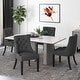 preview thumbnail 10 of 62, Hayden Modern Tufted Fabric Dining Chairs (Set of 4) by Christopher Knight Home Dark Gray + Espresso