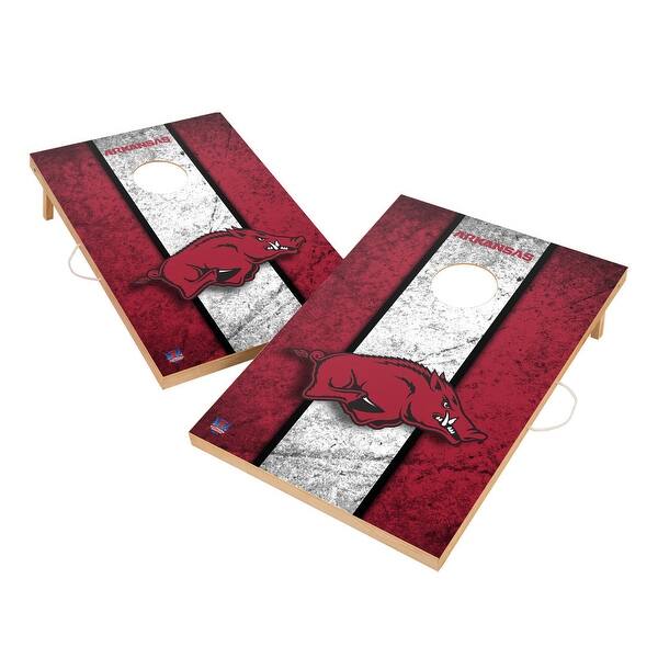 slide 2 of 6, Vintage Arkansas Razorbacks 2x4 Tailgate Cornhole Boards Include Carrying Case