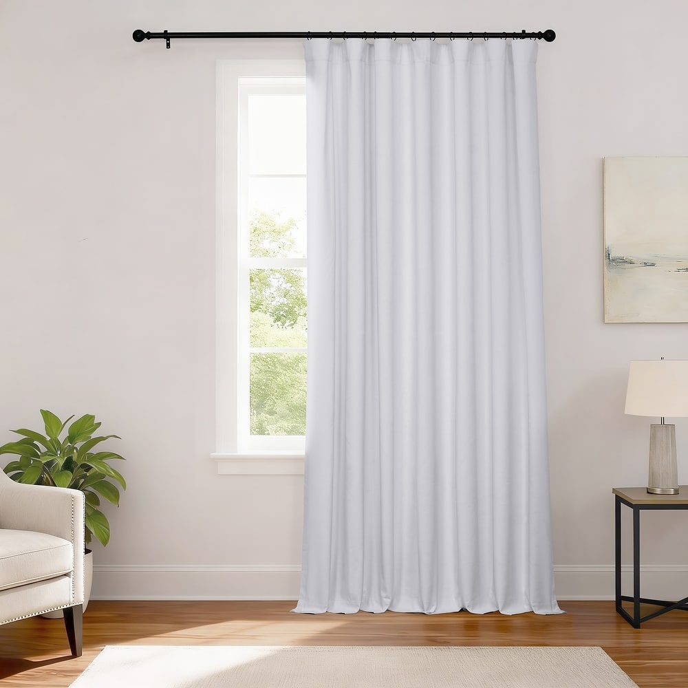 Exclusive Fabrics Extra Wide Performance Linen Blackout Curtains (1 Panel) Thermal Insulated Window Curtains