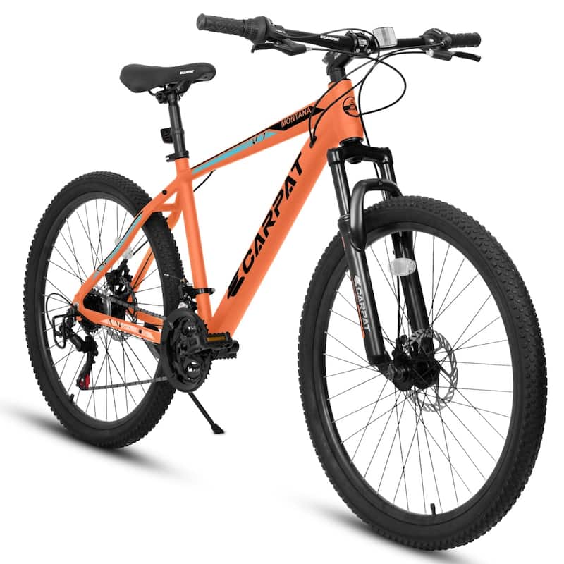 26 in Mountain Bike Adult Aluminum Frame Shock Absorbing Front Fork 21-Speed - Orange