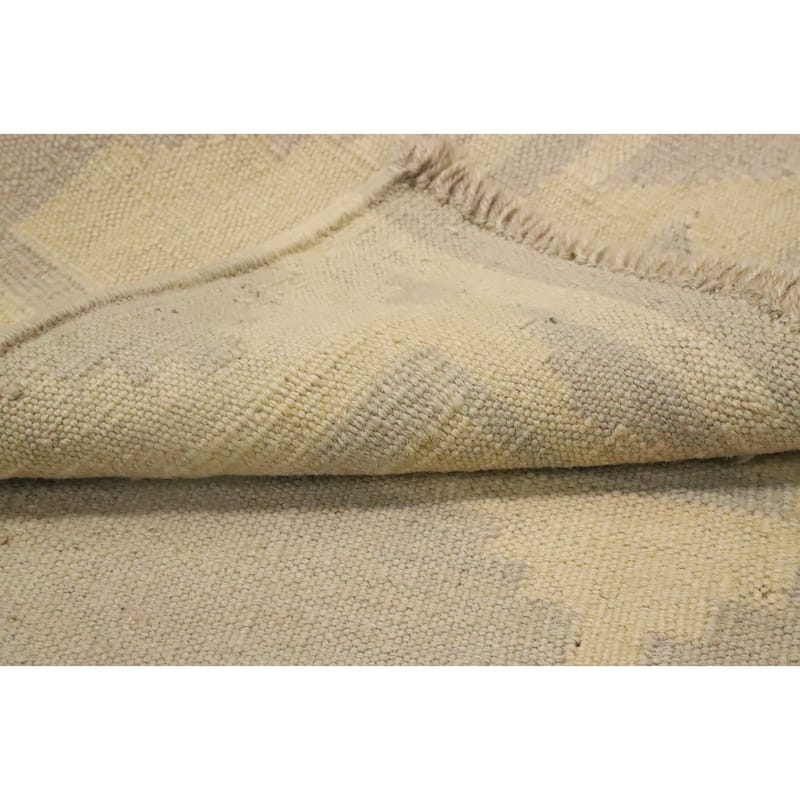Hand Woven Oriental 100% Wool Carpet Southwestern Tribal Greys & Charcoal Kilim Area Rug - 4' 9'' X 3' 2''