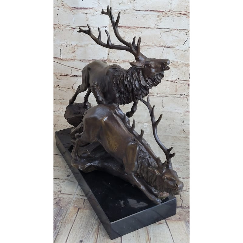 Caribou Elk Stag Buck Bronze Sculpture Trophy Hunter By Truffot Hot Cast Figure