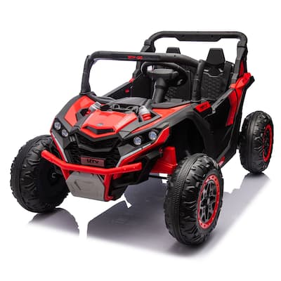 24V Two-Seater Kids Ride On UTV W/Parents Remote Control,Four-Wheel Suspension,Slow Start,Large wheel design,Anti-collision bar