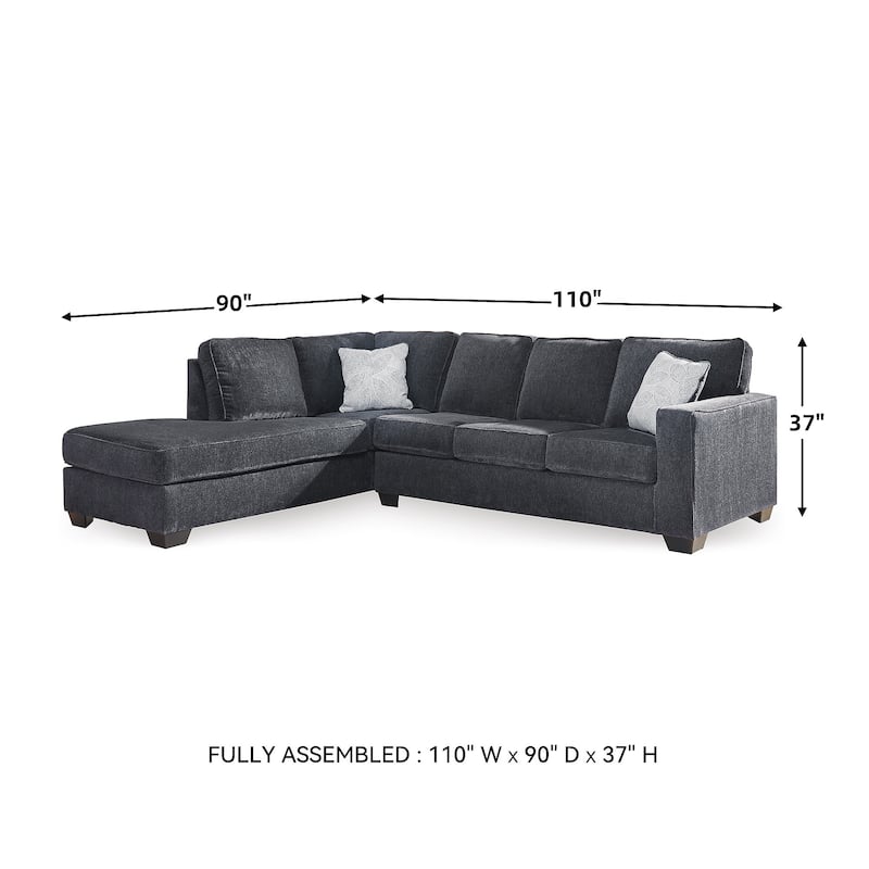 Signature Design by Ashley Altari 2-Piece Sectional with Chaise - 110" W x 90" D x 37" H