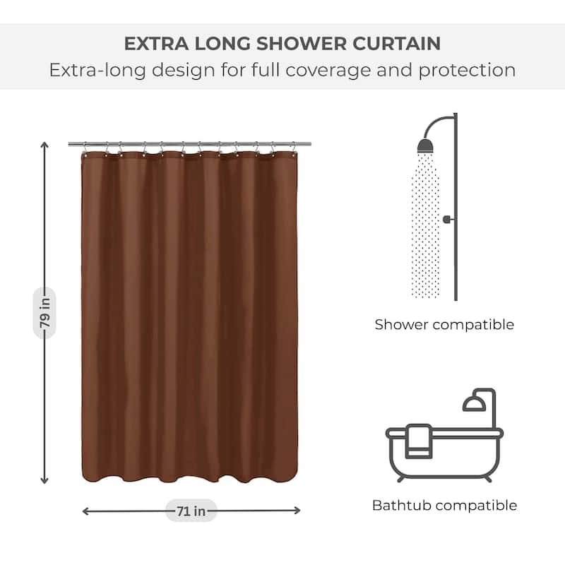 Extra Long Waterproof Shower Curtain Liner 71x79 Inches
