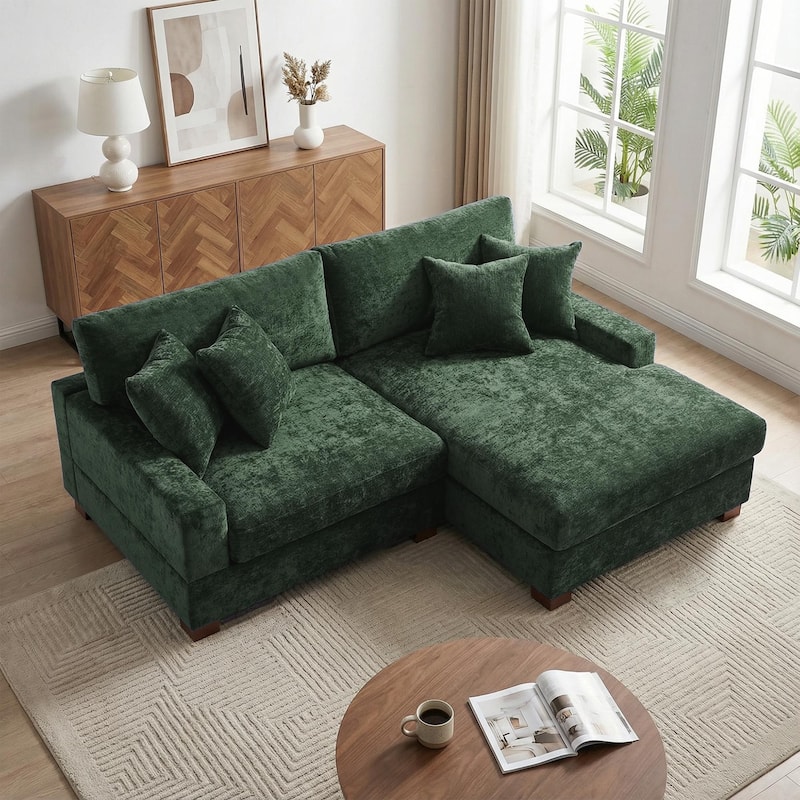 Oversized Modern Chenille Modular Sectional Sofa with Chaise