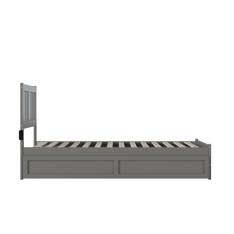 Tahoe Twin XL Bed with Footboard and Twin XL Trundle in Grey