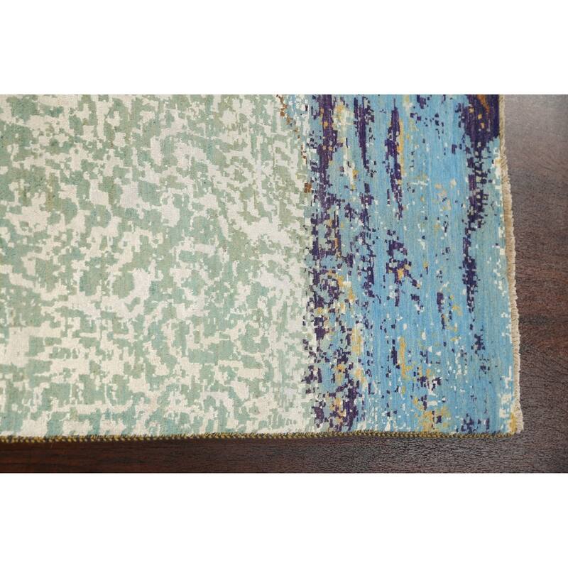 Wool/ Silk Artistic Contemporary Abstract Oriental Area Rug Handmade - 4'1" x 6'1"