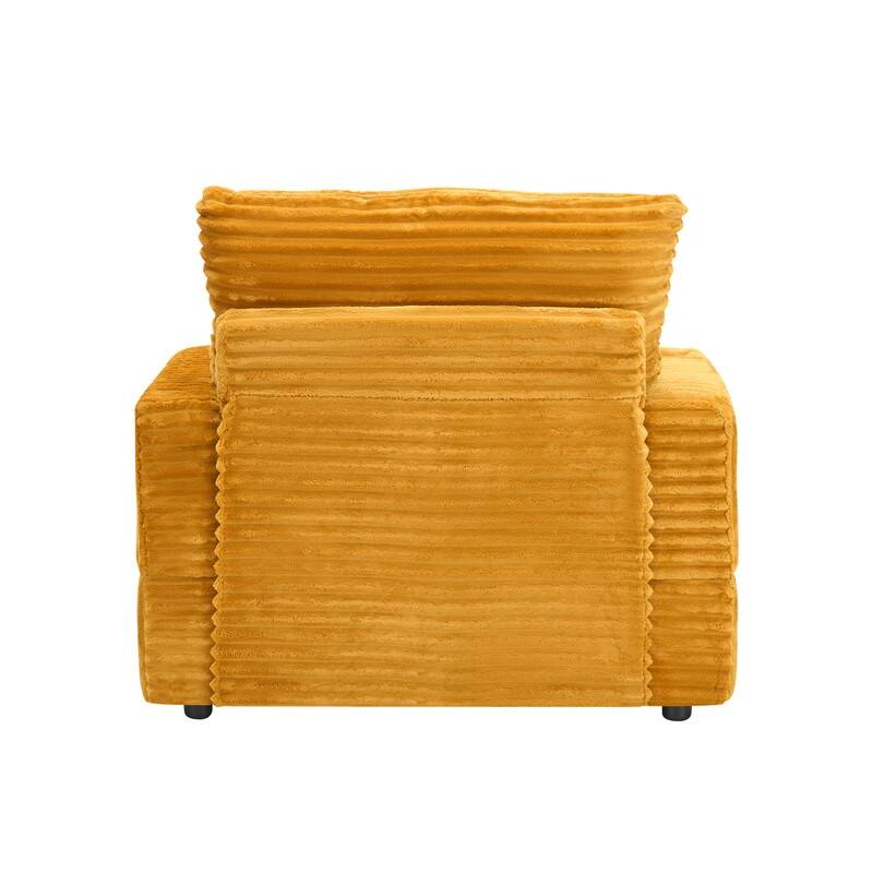 Corduroy Single Sofa+Ottoman, Cup Seats and No Cup Seats
