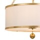 preview thumbnail 3 of 3, Broche 6 Light Antique Gold Chandelier - 24'' W x 31'' H
