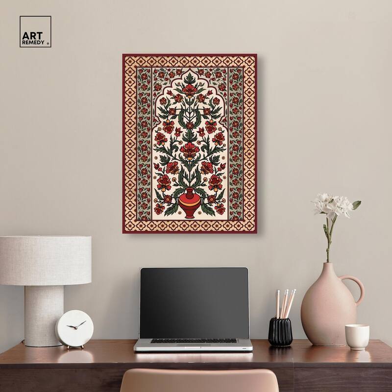 Royal Floral Mat Canvas by Art Remedy, Gallery Wrapped