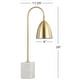 preview thumbnail 9 of 10, Vaughn 26" Gold Arched Metal with Marble Base LED Table Lamp, Brass Gold/White by JONATHAN Y