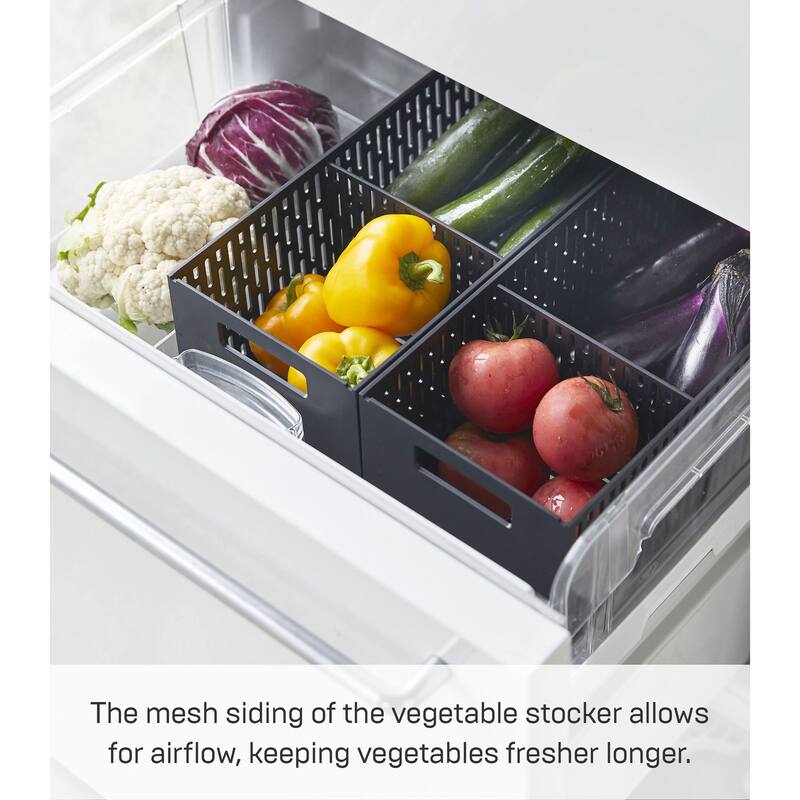 Yamazaki Home Stackable Vegetable Stocker, ABS Plastic - L 12.6 x W 6.02 x H 4.8 inches