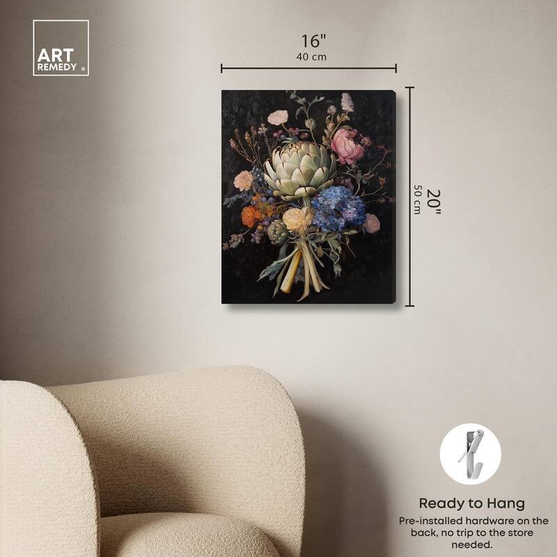 Moody Artichoke II Canvas by Art Remedy, Gallery Wrapped