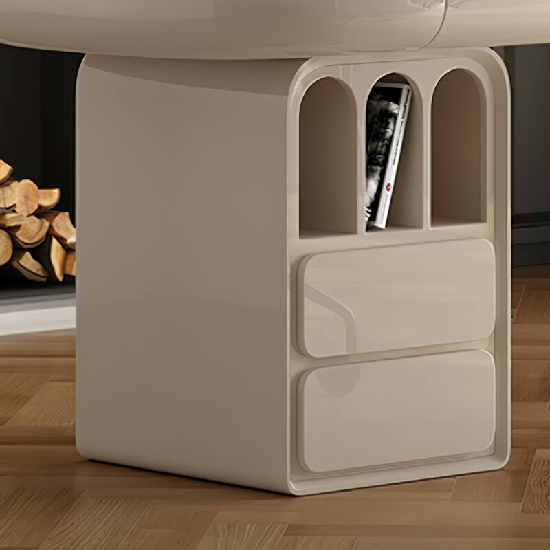 Modern Cream Large Desk with Drawers for Computer Office