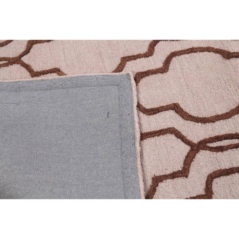 Trellis Geometric Contemporary Oriental Wool Area Rug Hand-tufted - 5'0" x 8'0"