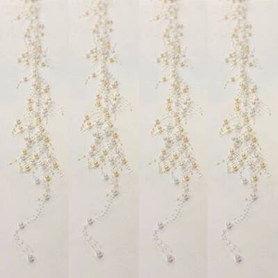 5' Ivory Acrylic Bead Garland - Set of 4 - Cream - 5'L x 0.25"W x 0.25"H