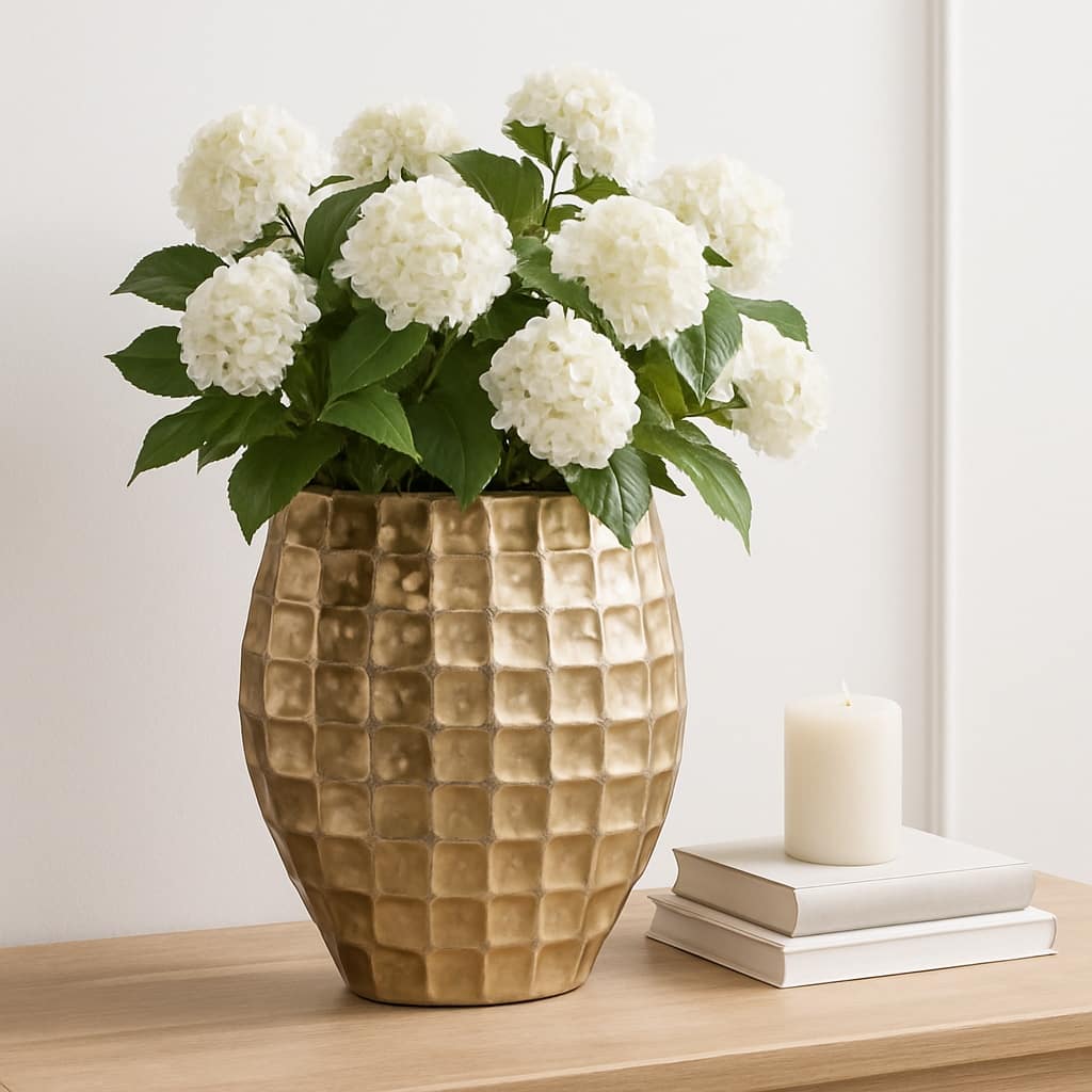 Aluminum Planter Textured Geometric Tapered Square Modern Accent