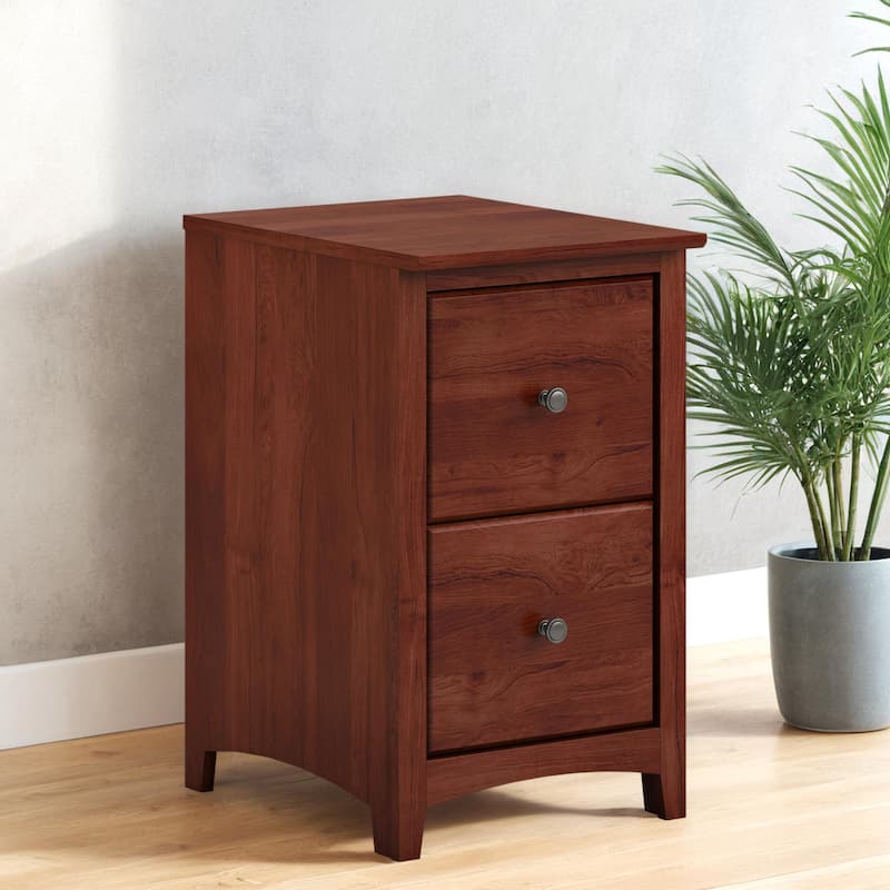 Arch+Haven Solid Wood 2-Drawer Vertical Filing Cabinet - Rubbed - Washington Cherry