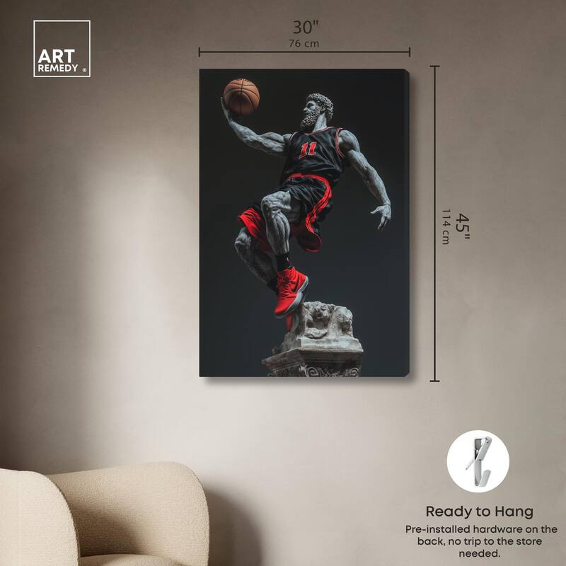 Basketball Sculpture Canvas by Art Remedy, Gallery Wrapped