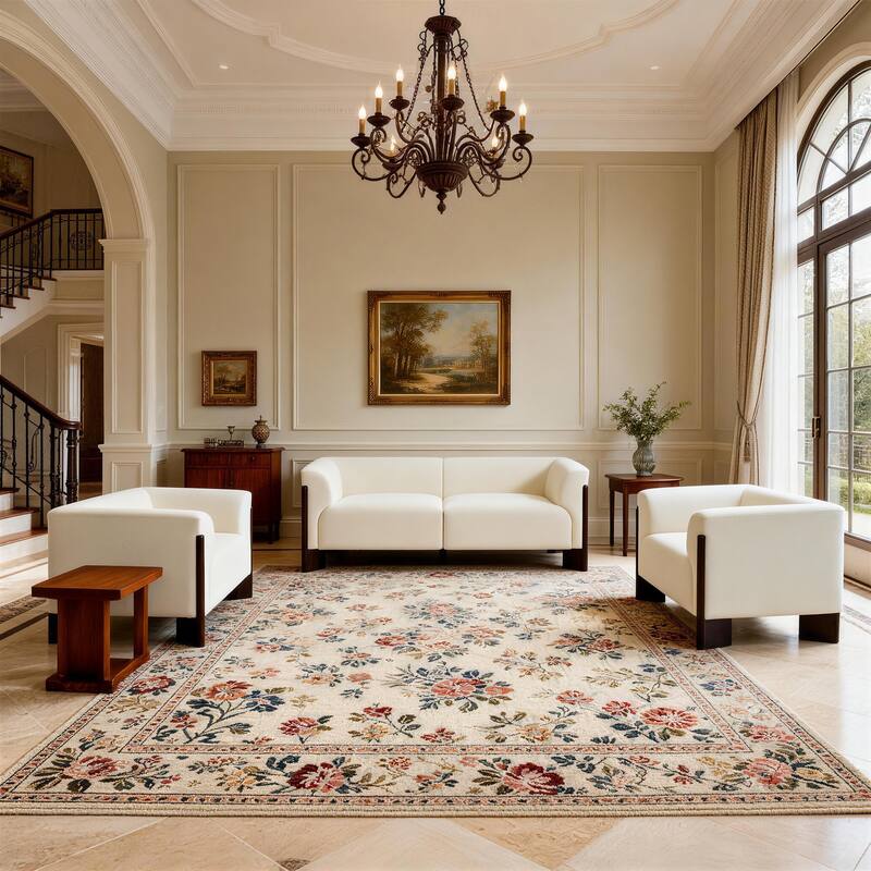 3-Piece Modern Loveseat Sofa Set with Armchair for Living Room