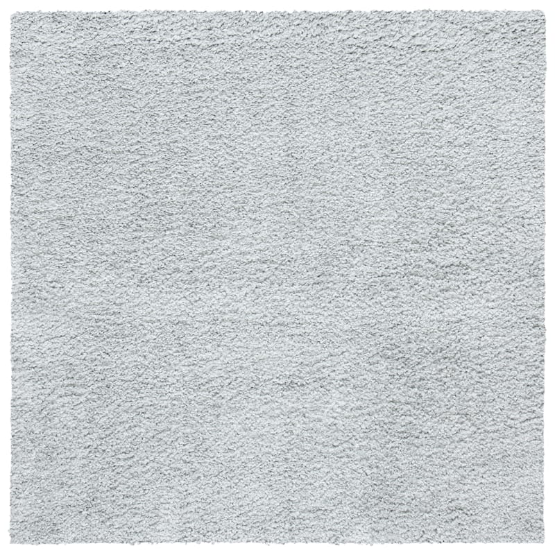 SAFAVIEH August Shag Solid 1.2-inch Thick Area Rug - 5'3" Square - Silver - Square
