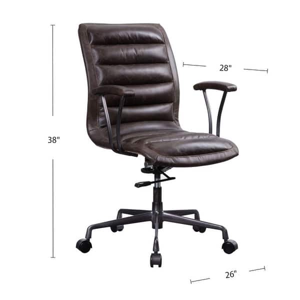 Joslin Distress Chocolate Top Grain Leather Office Chair main image 1