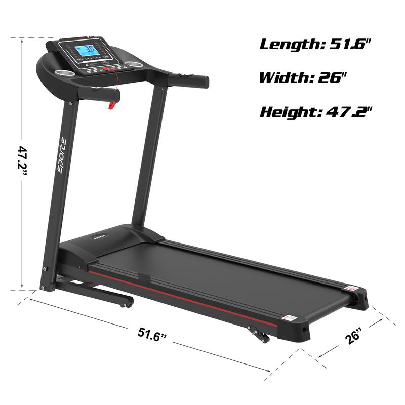 Moda Exercise Running Machine with 5" LCD Display for Home Use - Black