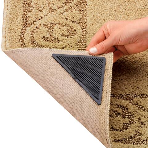 Reusable Slip Resistant Rug Grippers - Set of 8 - Black - 6.750 x 3.630 x 1.250